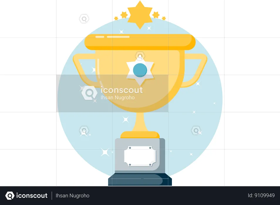 Trophée avec étoile au milieu  Illustration