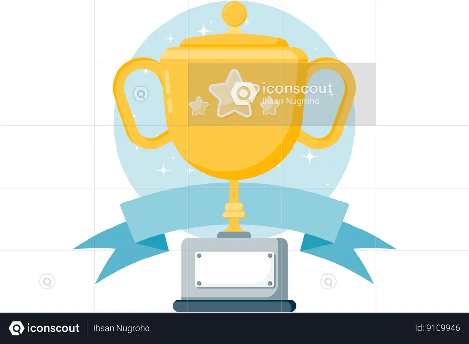 Trophy with star in middle  Illustration