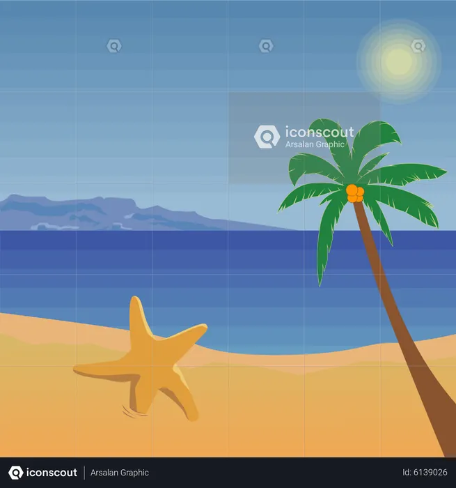 Tropical Beach  Illustration