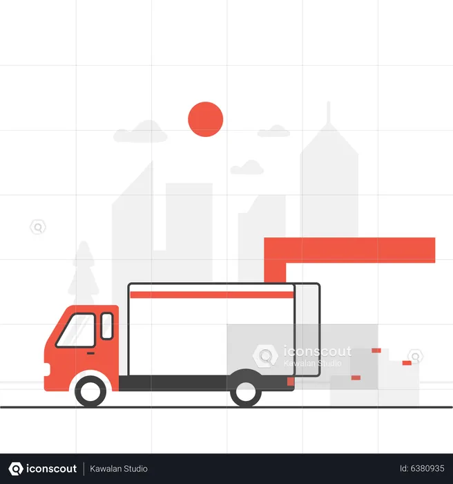 Truck Delivery  Illustration