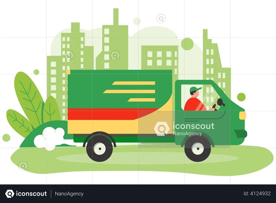 Truck Delivery Service  Illustration