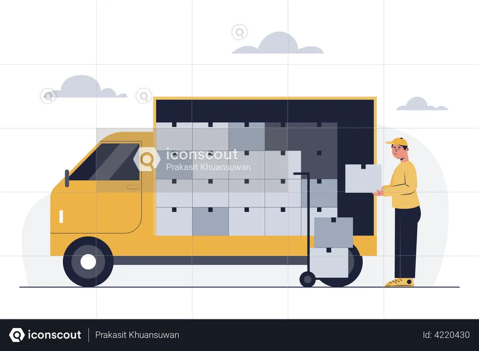 Truck delivery service  Illustration