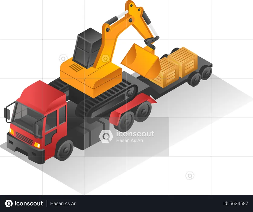 Truck transporting  Illustration