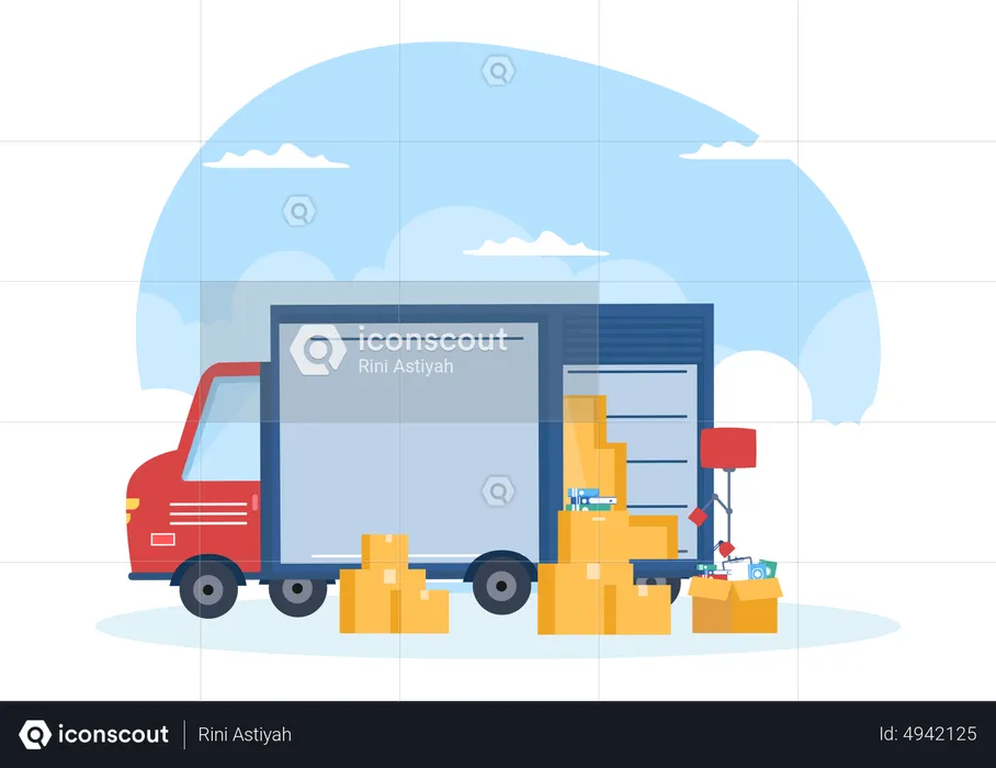 Trucking Transportation  Illustration