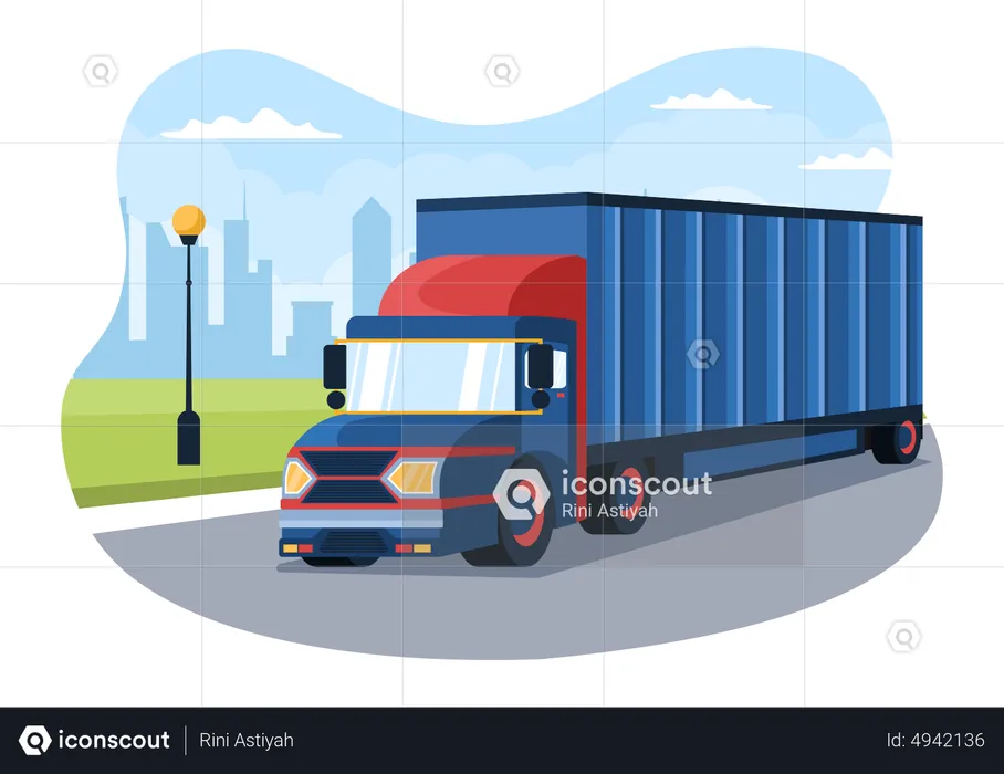 Trucking Transportation  Illustration