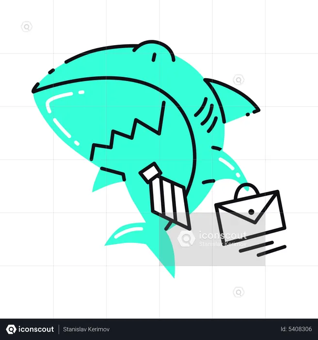 Tubarão de negócios  Ilustração