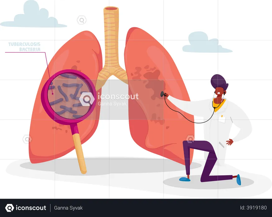 Tuberculosis Medical Pulmonological Care  Illustration
