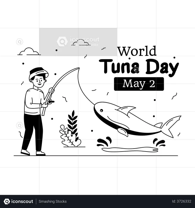 Tuna Fish Day  Illustration