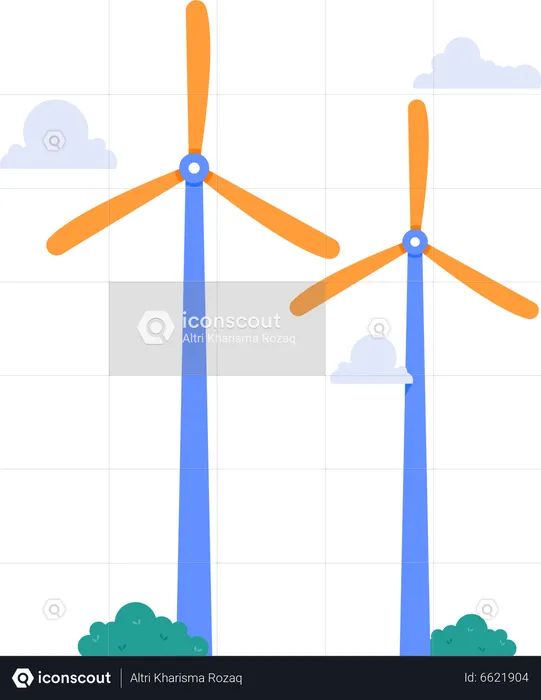 Turbine, Ökostrom  Illustration