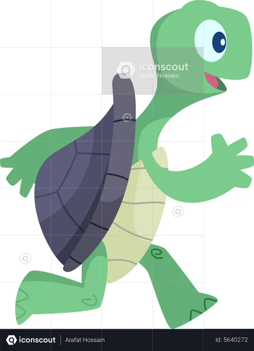 Turtle running  Illustration