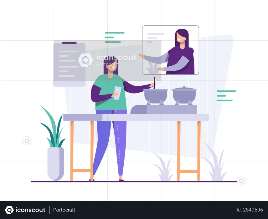 Tutorial de cocina en línea  Ilustración