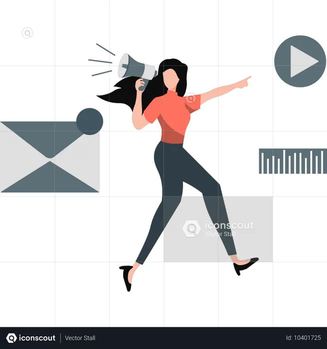 Tutorial em vídeo de marketing para meninas  Ilustração