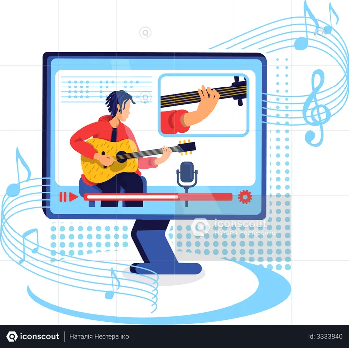 Tutoriel de guitare sur Internet  Illustration