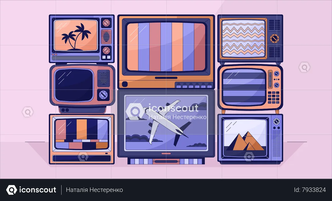 Televisão antiga  Ilustração