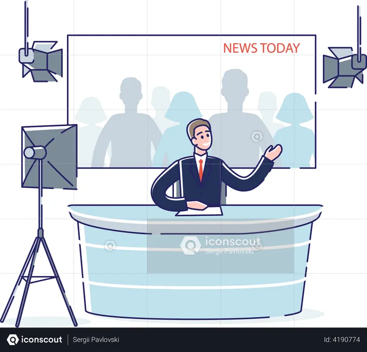 TV news anchor  Illustration