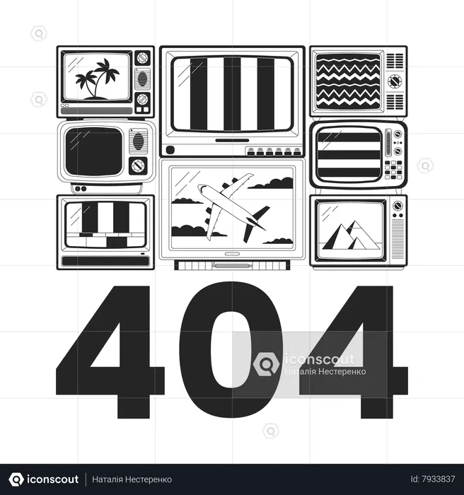 Tv without signals error 404  Illustration