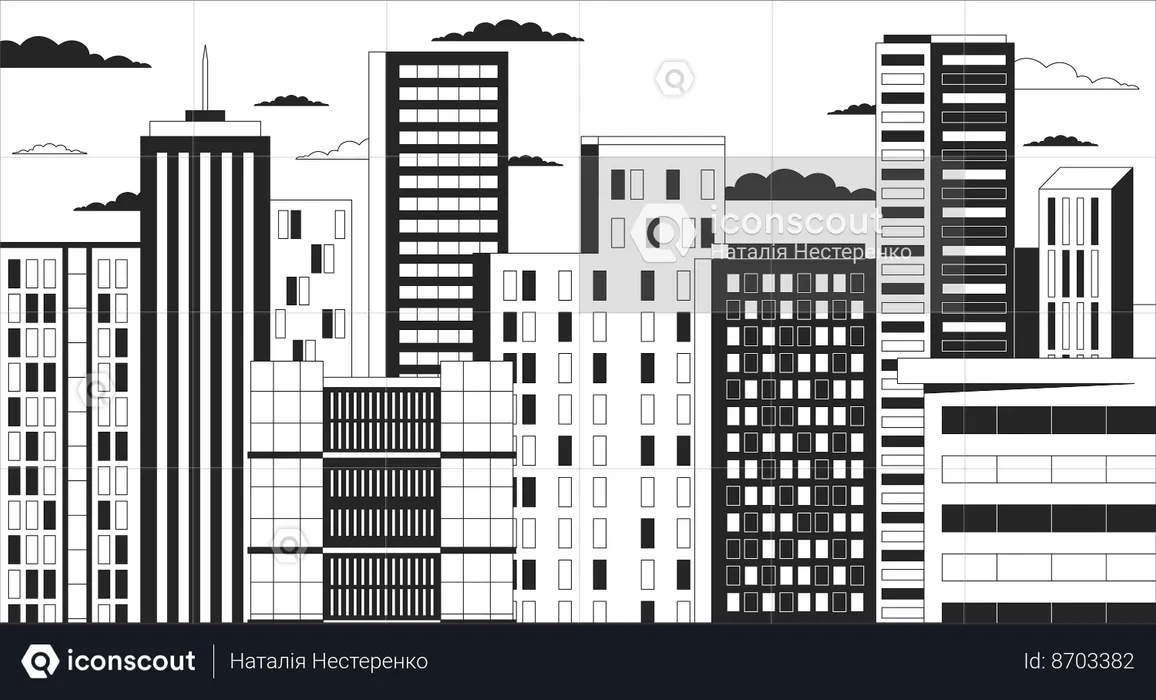 Twilight skyscrapers  Illustration