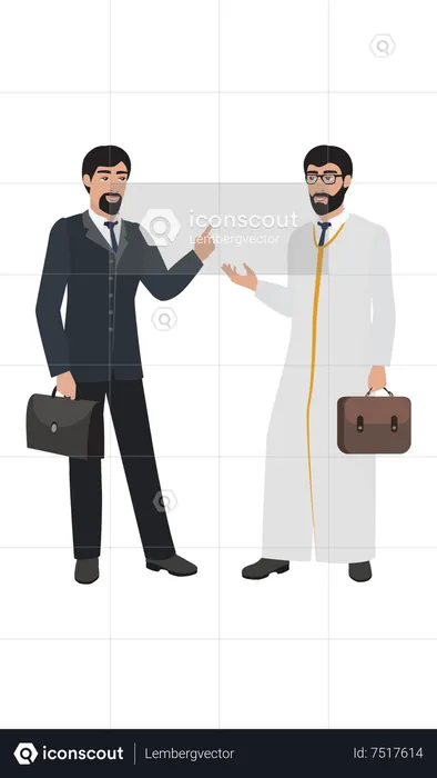 Two arm businessman doing business discussion  Illustration