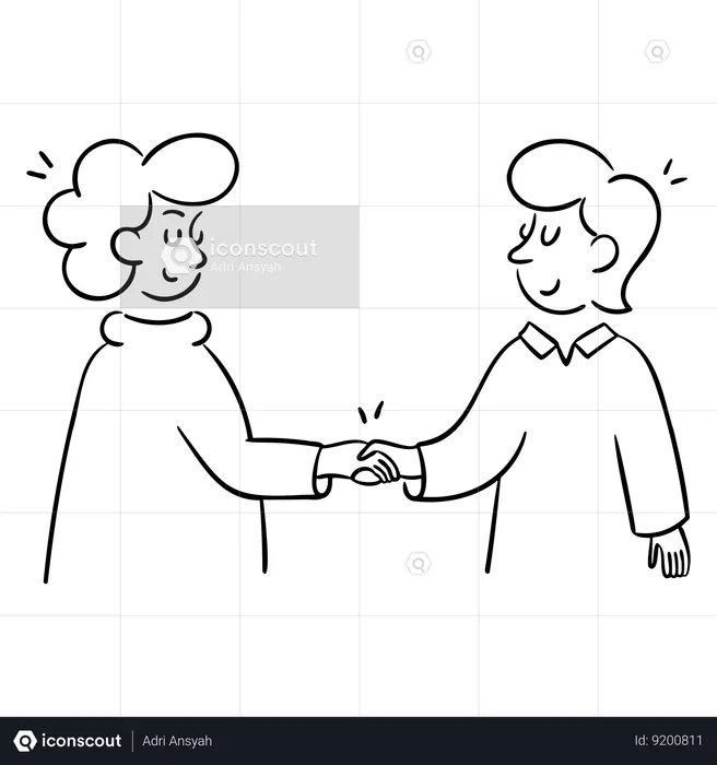 Two Businessman Shaking Hands  Illustration