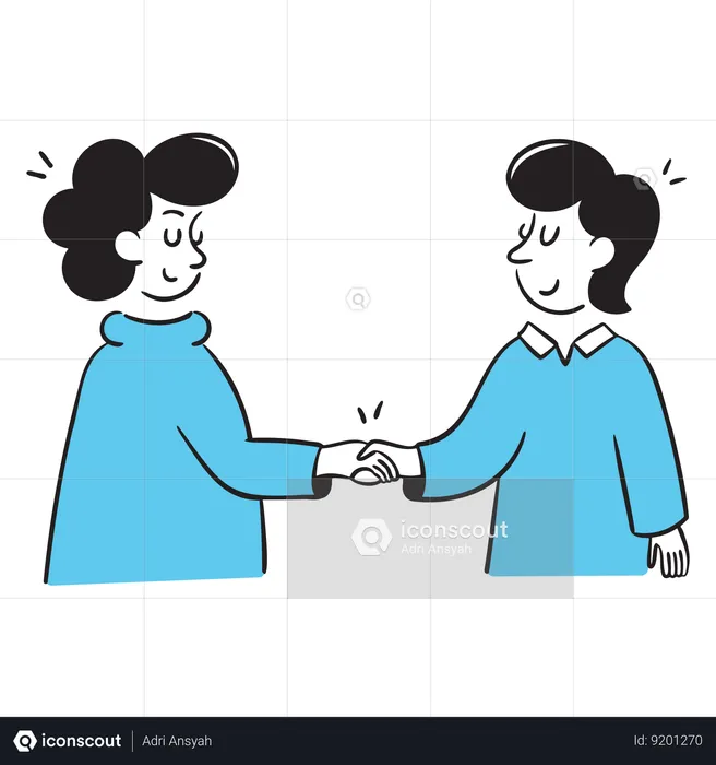 Two Businessman Shaking Hands  Illustration