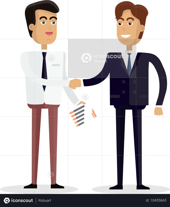 Two Businessman Shaking Hands  Illustration