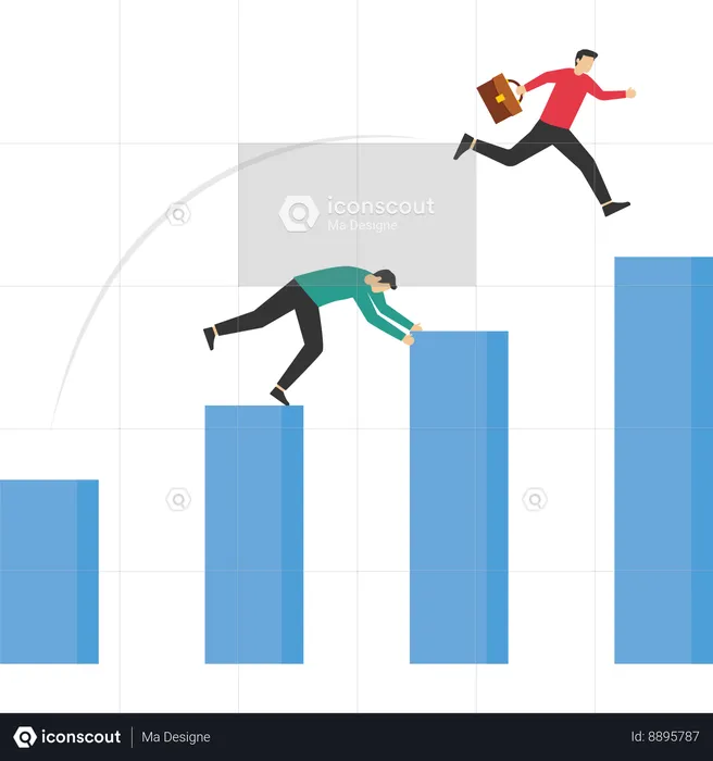 Two businessman taking competition  Illustration