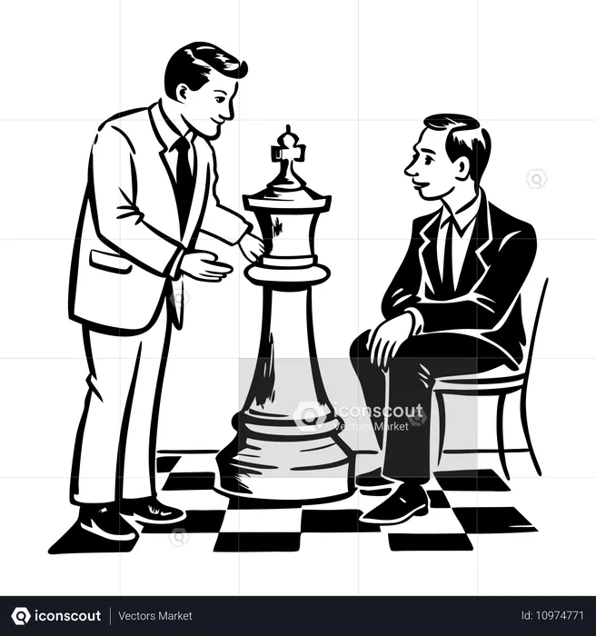 Two businessmen discussing business strategy  Illustration