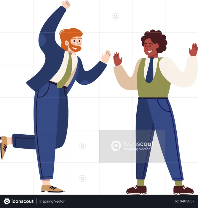 Two businessmen talking with eachother  Illustration