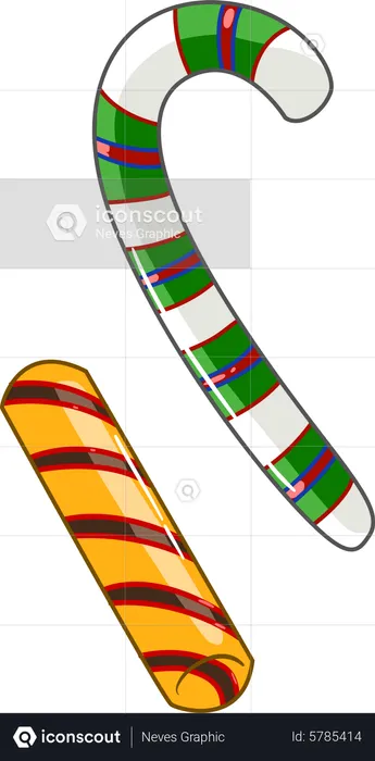 Two Christmas candy canes  Illustration