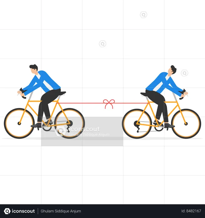 Two cycles are moving in the opposite direction  Illustration
