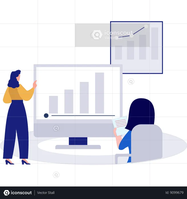 Two girls discussing business  Illustration