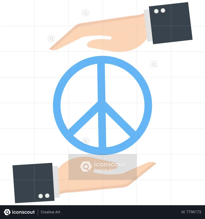 Two hands holding a peace symbol  Illustration