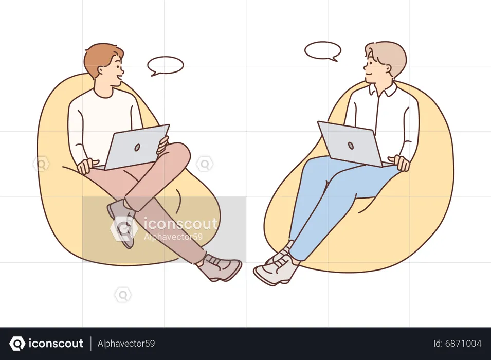 Two man doing discussion  Illustration