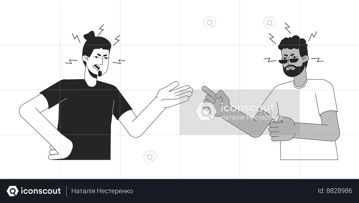 Two men arguing  Illustration