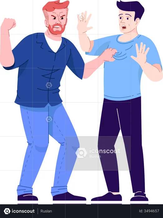 Two men fighting  Illustration