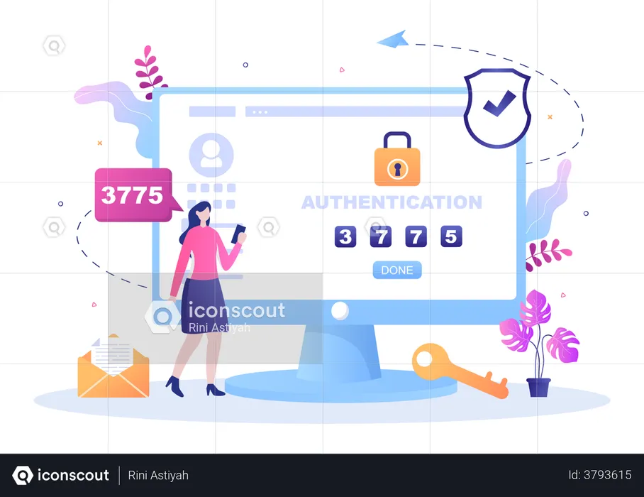Two Steps Authentication Password  Illustration