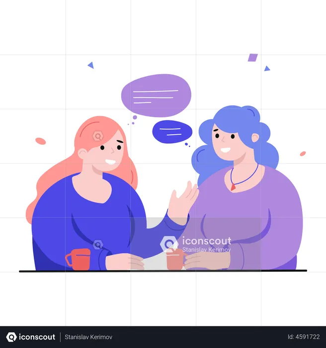 Two students having a conversation  Illustration