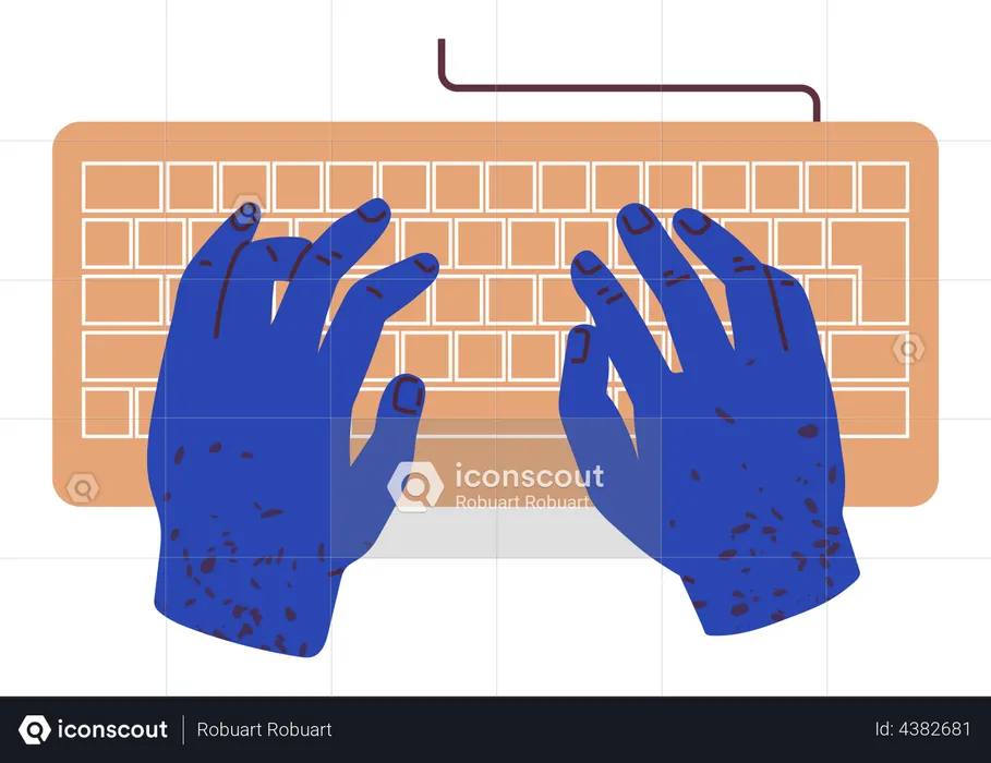 Typing on keyboard  Illustration