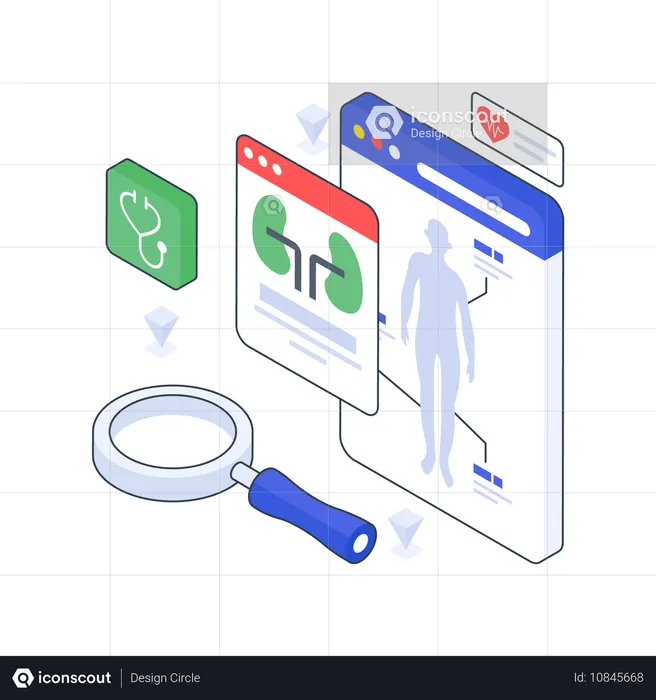 Überprüfung der Patientenkrankheit  Illustration