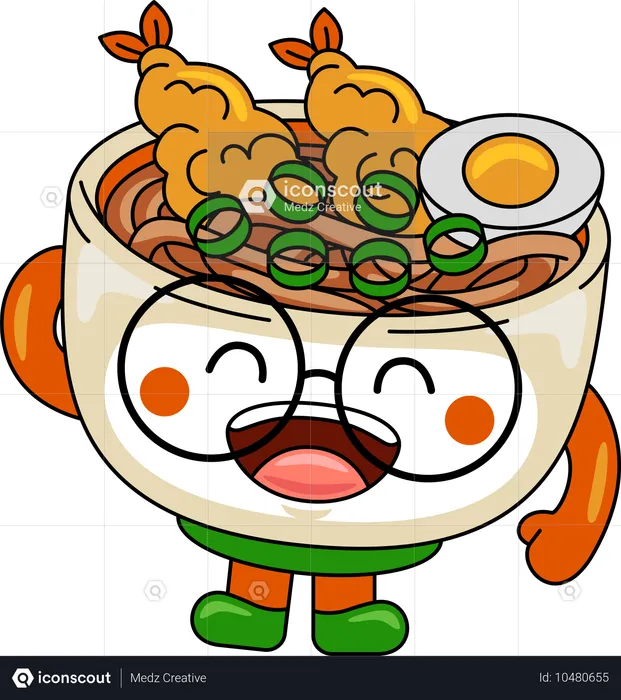 Udon Mascot Character laughing  Illustration