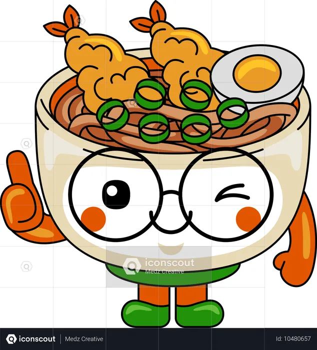 Udon Mascot Character showing thumbs up  Illustration