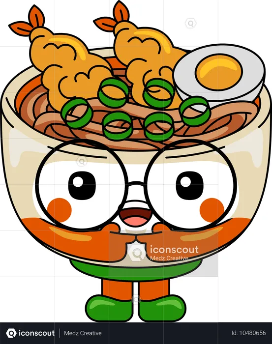 Personagem mascote udon em pé  Ilustração