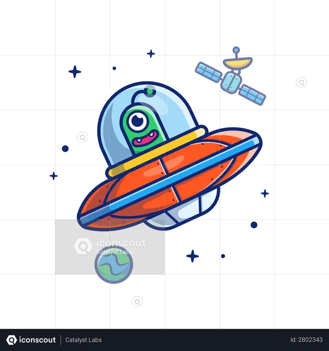 Best UFO Illustration download in PNG & Vector format