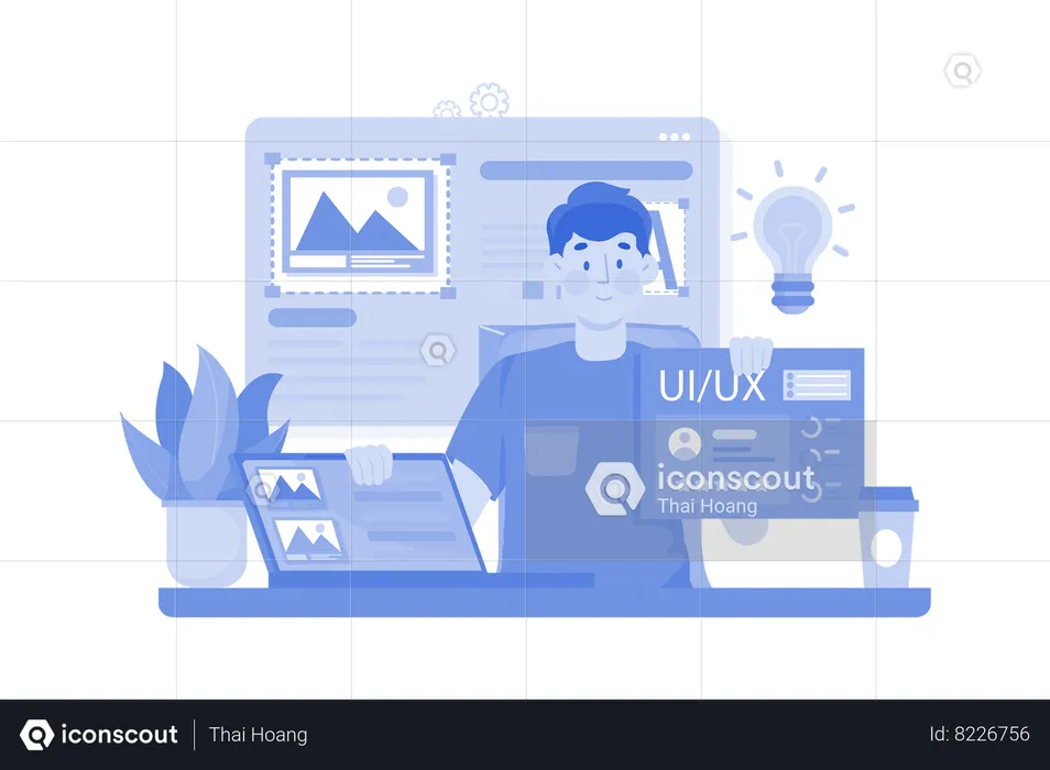 UI UX Designing  Illustration