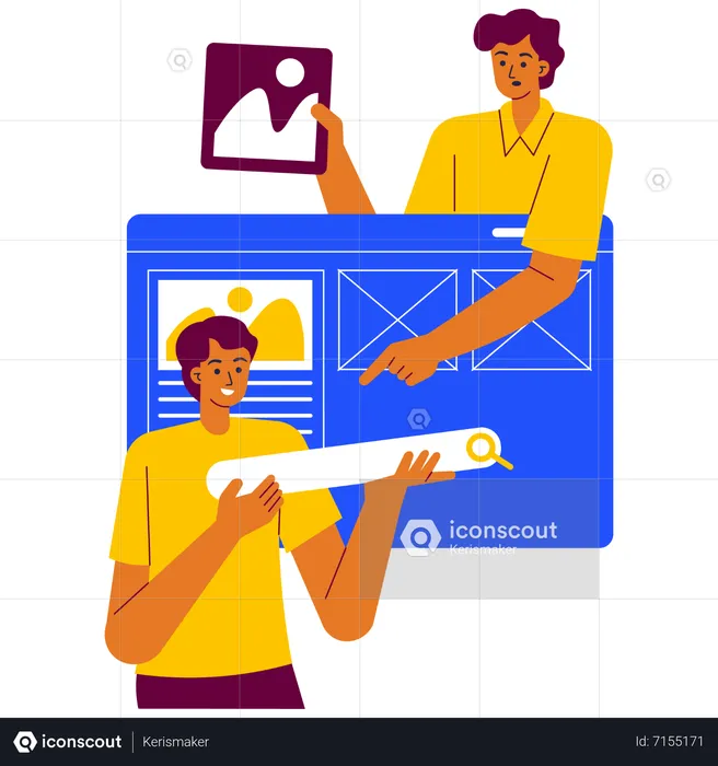 UI UX team designing the website  Illustration