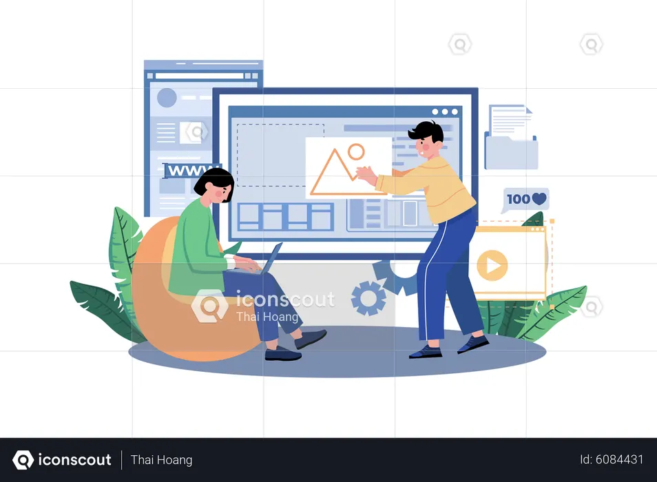 Best Premium UI/UX Designer Illustration download in PNG & Vector format