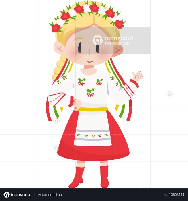 Ukraine Vyshyvanka girl  Illustration