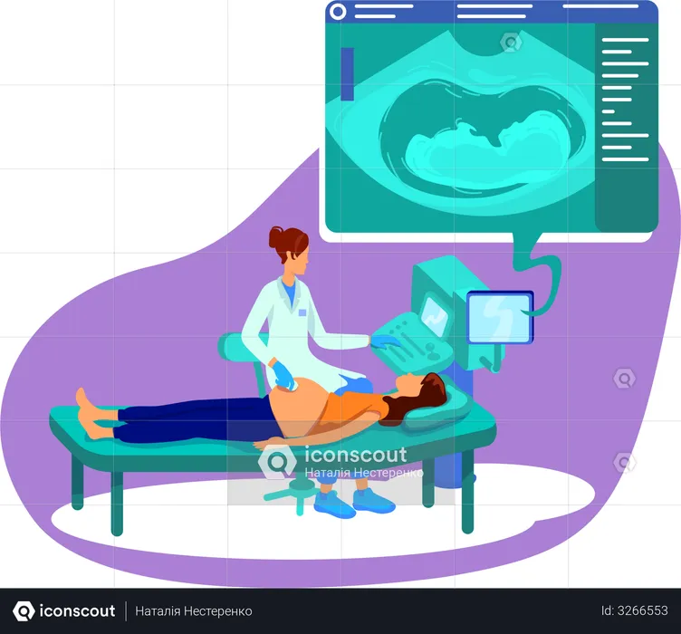 Ultrasound for pregnant woman  Illustration