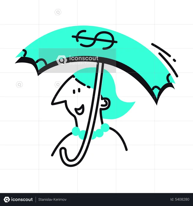 Umbrella Of Money  Illustration