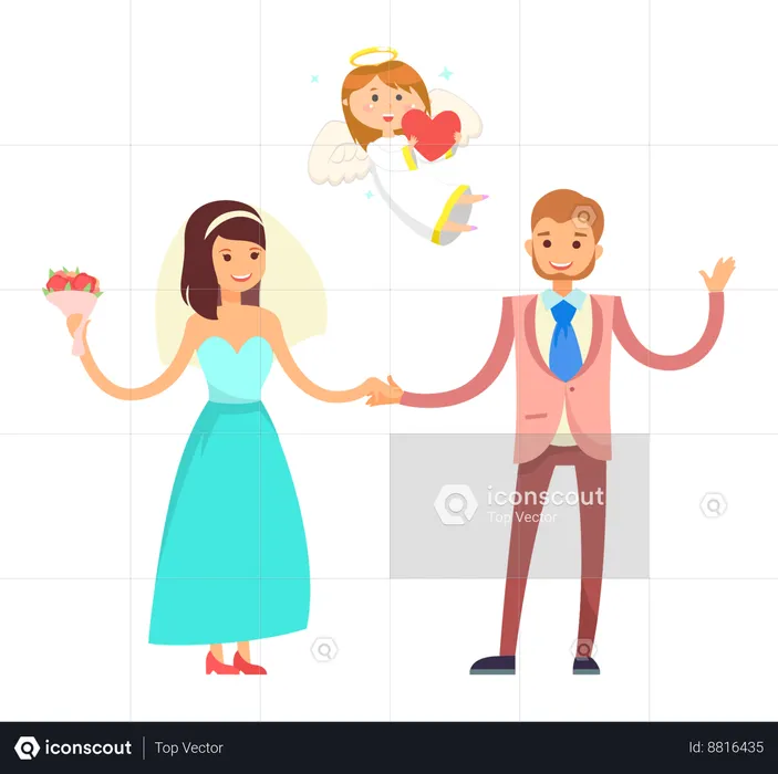 Un couple planifie un nouveau-né  Illustration